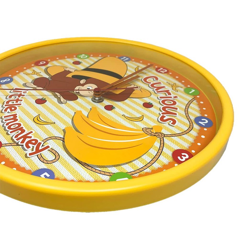 Cute Character Swaying Figure Curious George Premium Swing Wall Clock