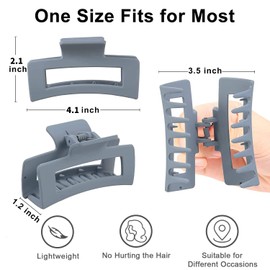8PCS 4.1 Inch Summer Matte Hair Claw Clips & Flower Claw Clips, Square Large Claw Clips for Women Girls, Strong Hold Hair Accessories for Thick, Thin, Curly, Long and Fine Hair