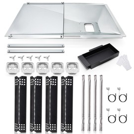 Hiorucet Grill Grease Tray Replacement Parts for Nexgrill 4 Burner 720-0925P, 720-0925, Drip Pan with Catch Pan, Heat Plate Flame Tamer, Burners Tubes and Igniters for Home Depot Nexgrill Grill Parts.