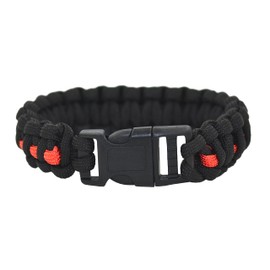 Great 1 Thin Red Line American Flag Paracord Bracelet with Detachable Buckle Clasp - Tactical and Military Survivalist Accesory - Fireman Firefighter