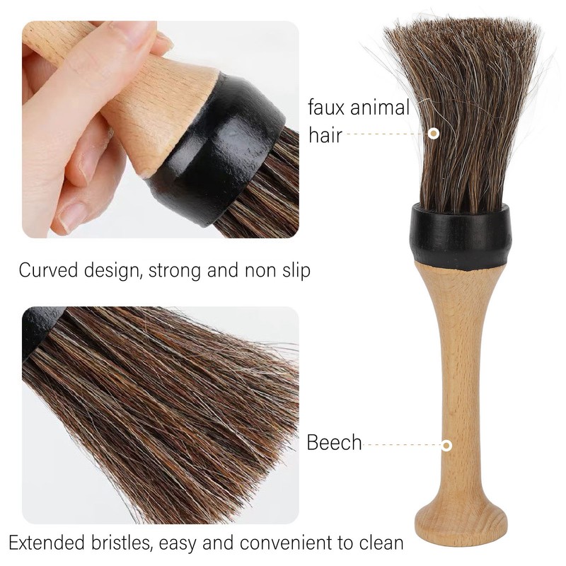 Wooden Neck Duster Brush Broken Hair Cleaning Sweep Hairdresser Neck