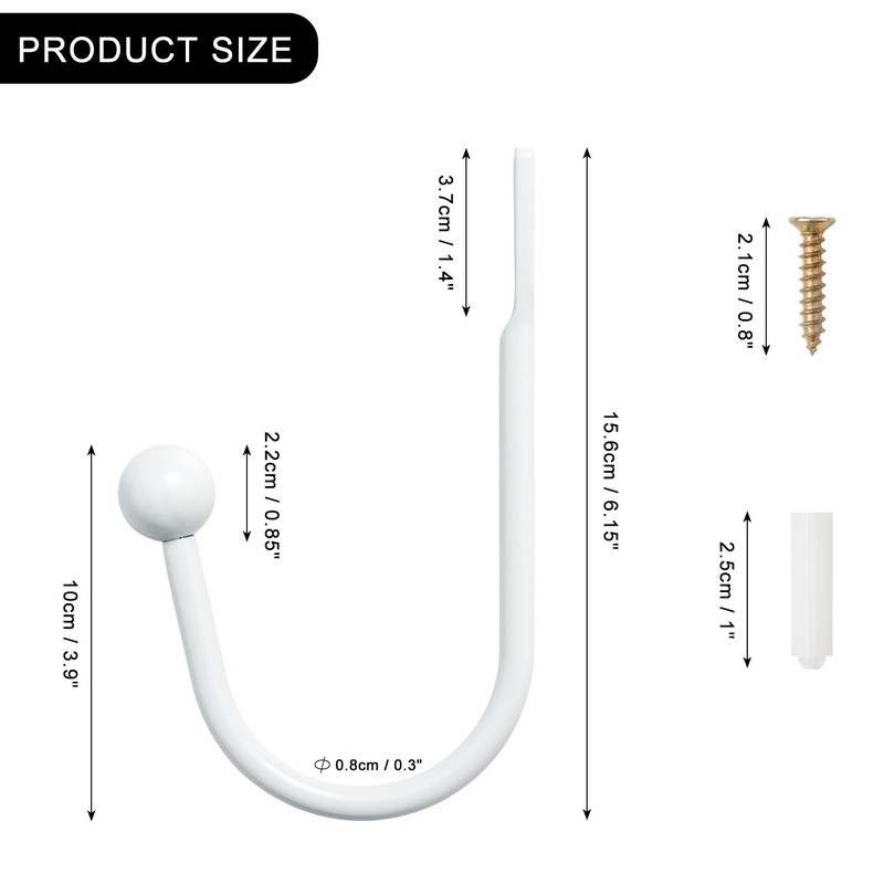 Curtain Holdback, 2 Pcs Wall Mounted Drapery Tiebacks with Screws,