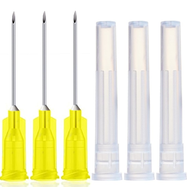 100Pcs 20Ga 1Inch Sterile Disposable Injection Needl with Cap for