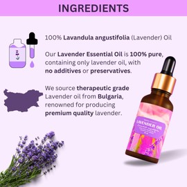 Topical Therapie Bulgarian Lavender Essential Oil for Hair - Skin| Lavandula Angustifolia - 100% Pure, Natural - 30 ml