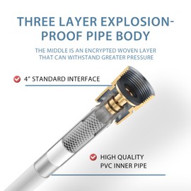 119 Inches Long Shower Hose Rv Shower Hose Extra Long Explosion Proof Anti Winding PVC Showerhead Hoses For Cleaning Pet White Showerhose Extension Smooth Flexible Hand Held Shower Hoses Replacement