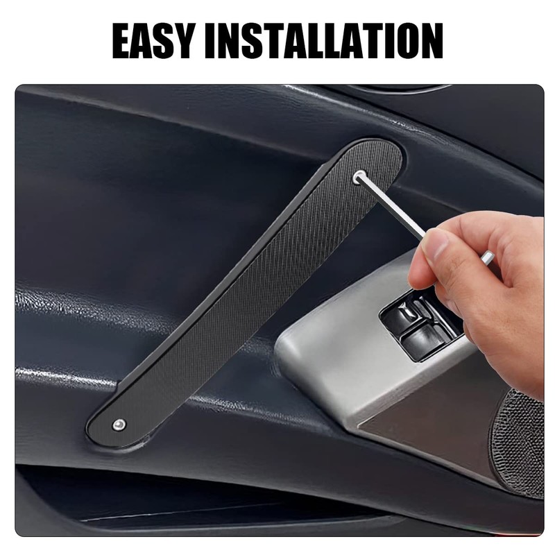 Jerbor 2Pcs Aluminium Car Interior Door Pull Handle for Mitsubishi