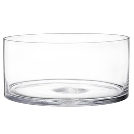 YOUEON Wide Glass Cylinder Vase, 4" Tall x 8" Wide Flower Glass Vase, Cylinder Glass Terrarium, Decorative Flower Vase Centerpiece for Weddings Events, Pillar Candle, Flower Arrangement, Clear
