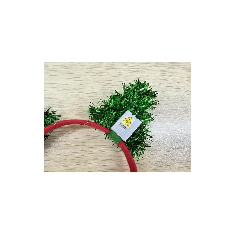 Aiosy Light Up Christmas Tree Headband Green Tinsel Head bands