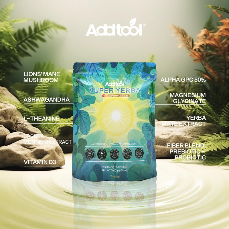 AddTool-super yerba packets - Instant Tea Powder, Yerba Raspberry Lemonade