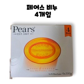 fairs Fair's Pure & Gentle with Natural Oil Soap 100g 4 packs 400g 1 box / 페어스 퓨어 앤 젠틀 위드 내추럴 오일 비누 100g 4개입 400g 1박스