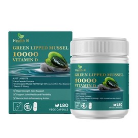 Health-N Green-lipped Mussel 10000 Vitamin D 180 Tablets / 헬스엔 초록입홍합 10000 비타민D 180정