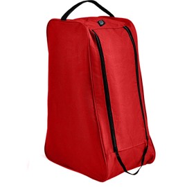 Water-Resistant Long Boot Bag and Shoe Carrier– Perfect Storage Solution for Football, Rugby, Golf, Hiking, Walking, Skiing and Work Footwear (Red)