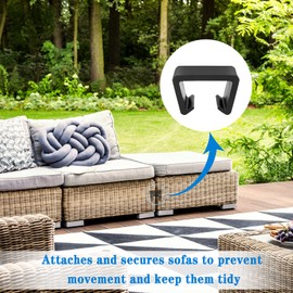 Dadabig 12 PCS Outdoor Patio Wicker, Furniture Alignment Clips Patio Rattan Furniture Clips Plastic Sofa Fasteners Clip Sectional Connector for Rattan Chairs Garden Sofa Furniture