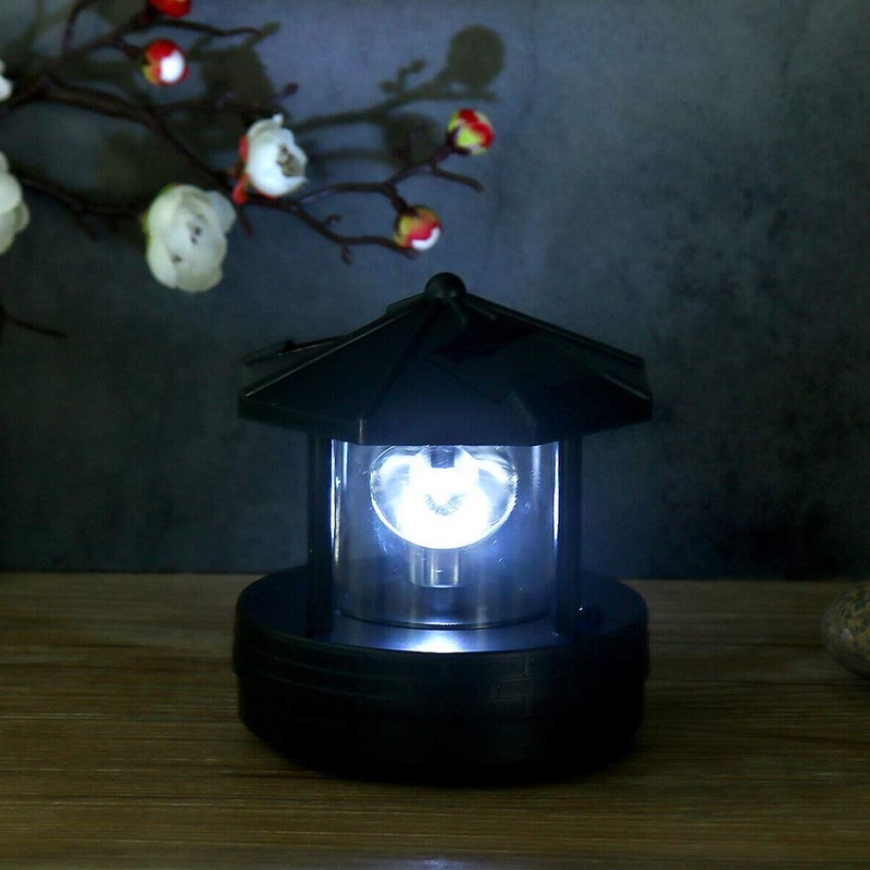 Erthree Garden Solar Lights, Outdoor LED Solar Lighthouse, Durable Rotatable