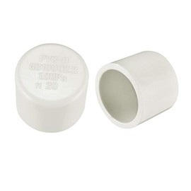sourcing map 20mm PVC Pipe Cap Fitting, Slip Socket External End Caps 2 Pcs