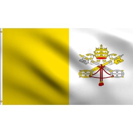 DMSE Vatican City National Flag 3X5 Ft Foot 100% Polyester 100D Flag UV Resistant (3' X 5' Ft Foot)