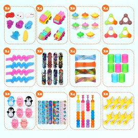ASPULU 76 Pieces Children's Birthday Party Bag Set, Popular Fidget, Party Toys, Goodie Bags Fillers for Children's Birthday Party Favours, Give Aways Children's Birthday Classroom Prices