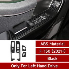 Youtaiche Car Front Window Lift Switch Panel Sticker ABS Carbon Fiber Cover Interior Trim Decal for Ford F150 2021 2022 2023 2024 Accessories