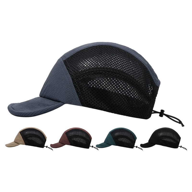 CLAPE Mesh Cap Men's Short Peak 5 Panel Baseball Cap