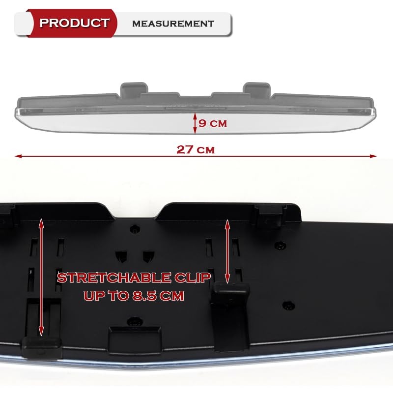 RACING9SPEED W-POWER Universal JDM Style Wide Angle Interior Panoramic Reflection