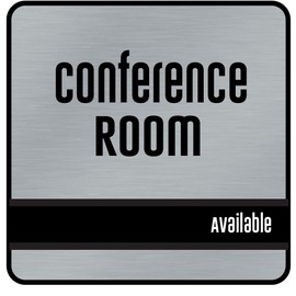 NapTags Conference Room Slider Signs (Silver - Black Frame, 8" x 8")