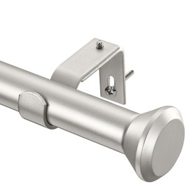 SIMEWIN Heavy Duty Curtain Rods for Windows 72 to 144 Inches, 1 Inch Silver Adjustable Curtain Rods with Diamond Finials (Silver,72-144)