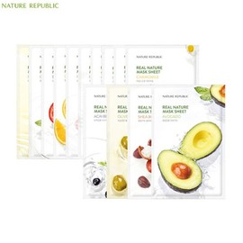 NATURE REPUBLIC Real Nature Mask Sheet 23ml*10ea, Type:ROSE
