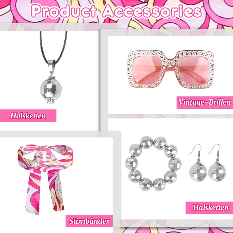 Hippie D1 Women's Hippie Costume, 60s 70s Outfit, Hippie Headband,