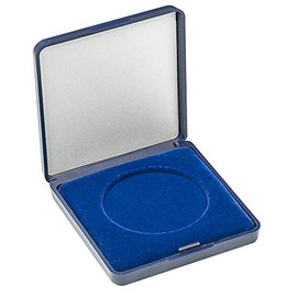 LINDNER Das Original Coin Case with Blue Velour Insert for Coins / Coin Capsules up to Outer Diameter 48 mm