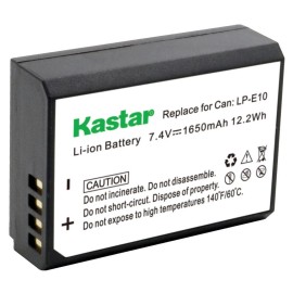 Kastar  LP-E10 Battery& LCD Slim Charger for Canon EOS Rebel T3 T5 T6,Kiss X5, Kiss X70