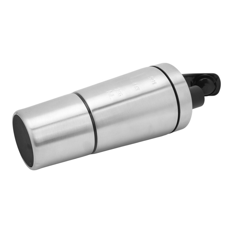 Protein Shaker Bottle with Scale Portable Stainless Steel Double Section
