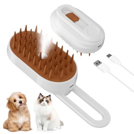 Cat Steam Brush, 3 in 1 Steam Comb for Shedding Dog Pet Hair Cleaning Brush Comb for Spray Dog Grooming for Long & Short Haired Pets – Pet Spritz Defur Comb
