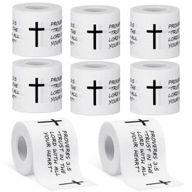 Geiserailie 8 Pcs Christian Athletic Tape with Cross Sports Tape 2in x 23ft Easy Tear Jesus Athletic Wrist Tape for Sports Trainers Gymnastics Boxing Athlete First Aid Injury Wrap