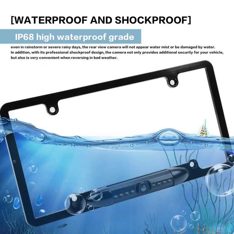 AOCISKA License Plate Frame Backup Camera, Rear View Camera with