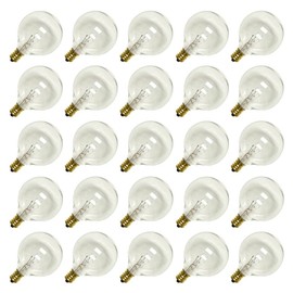 Sival G50 Candelabra Screw Base Clear 25 pack Light Bulbs