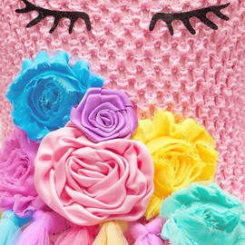 TYHTYM Unicorn Tutu Costume Little Girl Princess Dress Rainbow Tulle Birthday Easter Tea Party Gifts Dance Fancy Gown (Pink, 4-5Y)