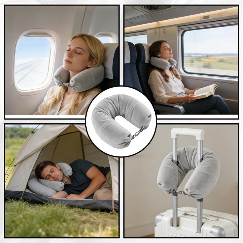 Asofelk 1PCS Stuffable Neck Pillow for Travel, Adjustable Stuffable Travel