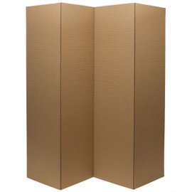 6 ft. Tall Brown Temporary Cardboard Folding Screen - 4 Panel