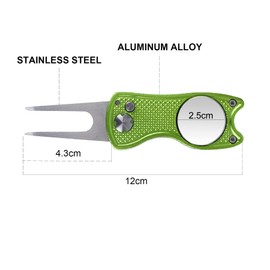 Eshan Divot Repair Tool with Golf Ball Marker Men Women Golfer Gifts Golf Sports Court Accssories For Golf Gloves Hats Bags Caps Visor Belt Pocket (Lime)