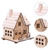 Toddmomy Wooden Christmas House LED Light House Illuminated Wooden House