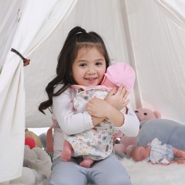 GAGAKU Doll Carrier Soft Cotton Front and Back Carrying with Adjustable Straps for Baby, Rose Garden