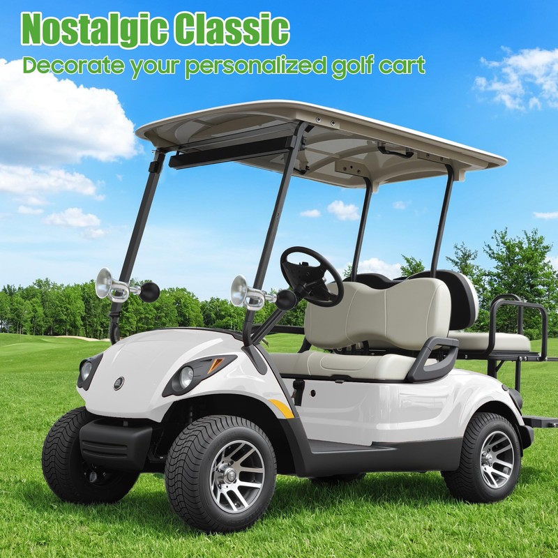 10L0L Golf Cart Bugle Horn, Retro Chrome Snail Air Horn