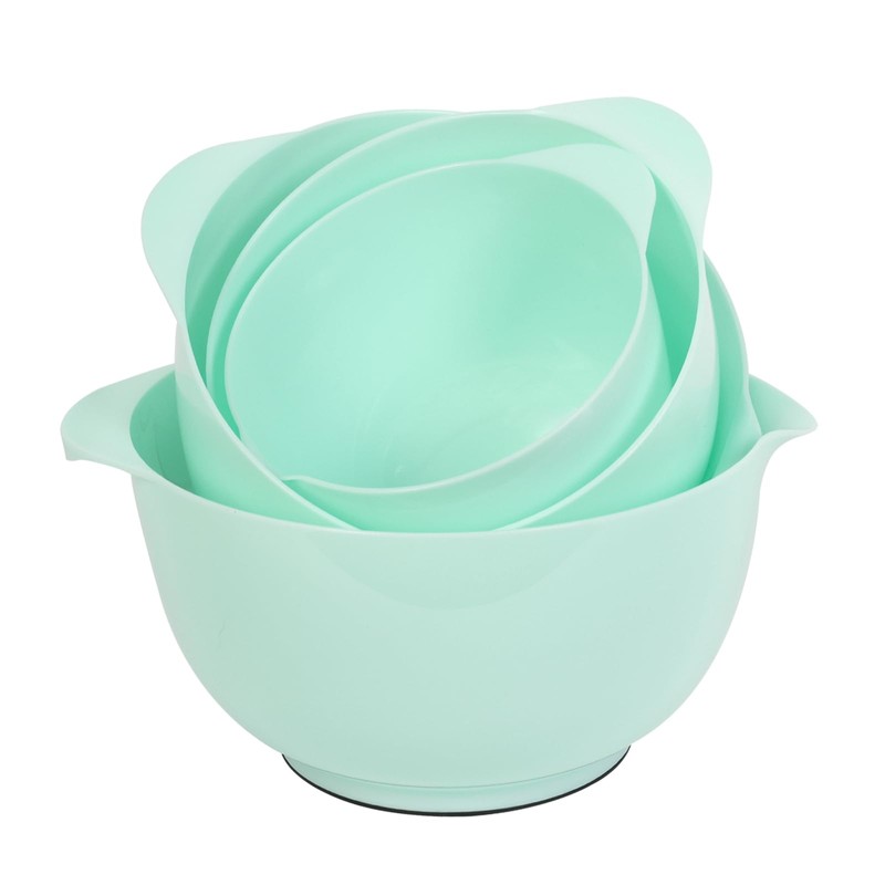 BoxedHome Nesting Plastic Mixing Bowl Set, 4 Piece Mixing Bowl