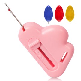 Magnetic Seam Guide with Seam Ripper for Sewing Machine.Polygonal Multifunctional Graduated Guide with 3 Needle Threader.Sewing Machine Accessories and Supplies (4, Pink)