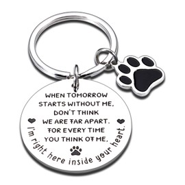 Dog memorial Gifts Pet Memorial Pets Dogs Cats Lover Owner Loss of Pet Keychain for Women Men Freinds Pet Loss Sympathy Gifts When Tomorrow Starts Without Me Remembrance Gift Keyring for Pet Lover