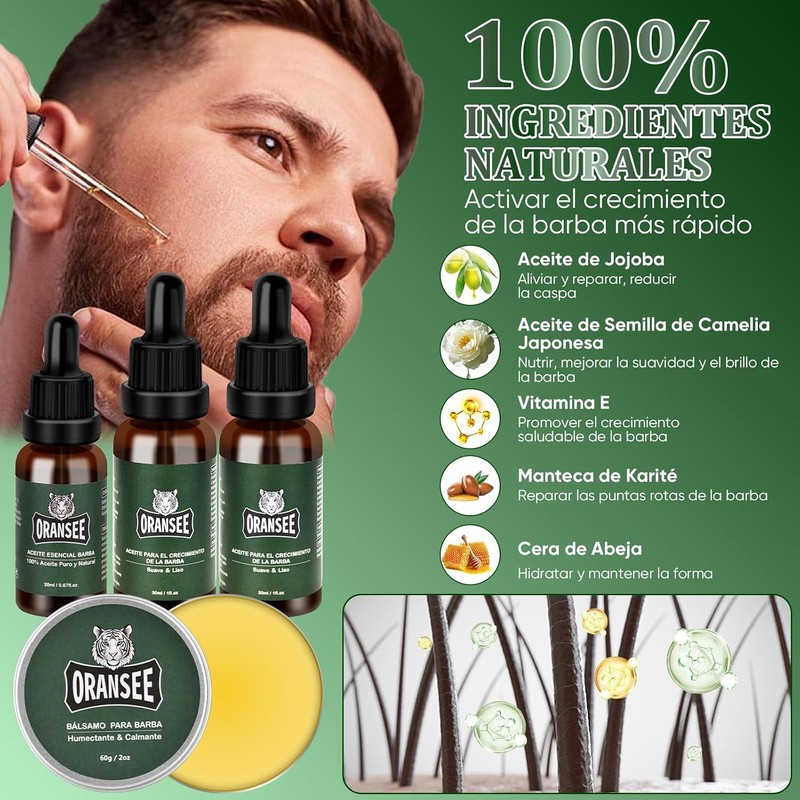 Kit Cuidado de Barba para Hombre 14 en 1 con