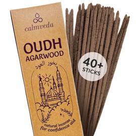 Mystic Oud Agarwood Incense Sticks - (40+Sticks, 9 inch) Thick Natural Resin Incense made from Assam Oudh Chips, Clean Charcoal Free | Infuse Luxury with These Exotic Oud Incense (Burn Time 45+ mins)