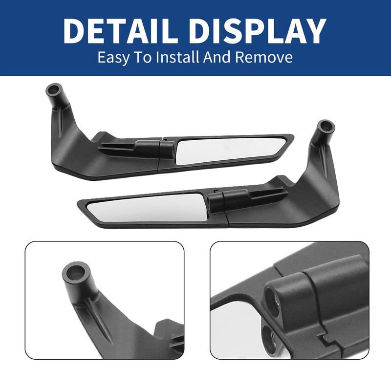 CADUFUELLY Motorcycle Mirrors Universal Adjustable 10MM 8MM, Motorcycle Wind Wing