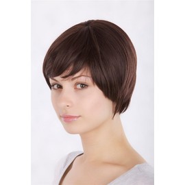 VERY CUTE Lady Fashion Quality BOB Page Wig Short MIXED BROWN 1237-2T33 Parrucca Peluca