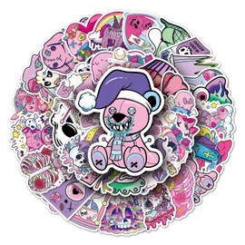 50 Packs Pastel Gothic Stickers Water Bottles Laptop Phone Motorcycle Computer Guitar Skateboard Hydroflasks Gothic Vinyl Sticker Waterproof Aesthetic Trendy Decals for Teens Girls Adults